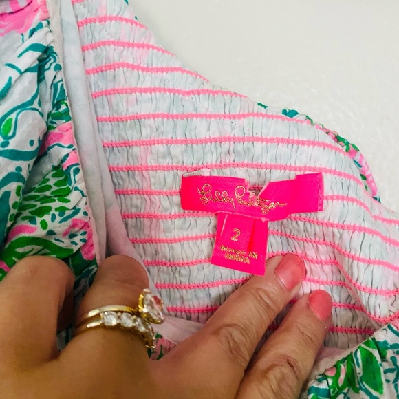 Lilly Pulitzer Kasida One Should Ruffle Crop Top Women’s Size 2 Botanical Green - Picture 4 of 9